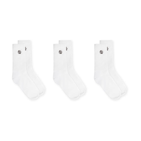 LOGO SOCKS - WHITE (3 PACK)