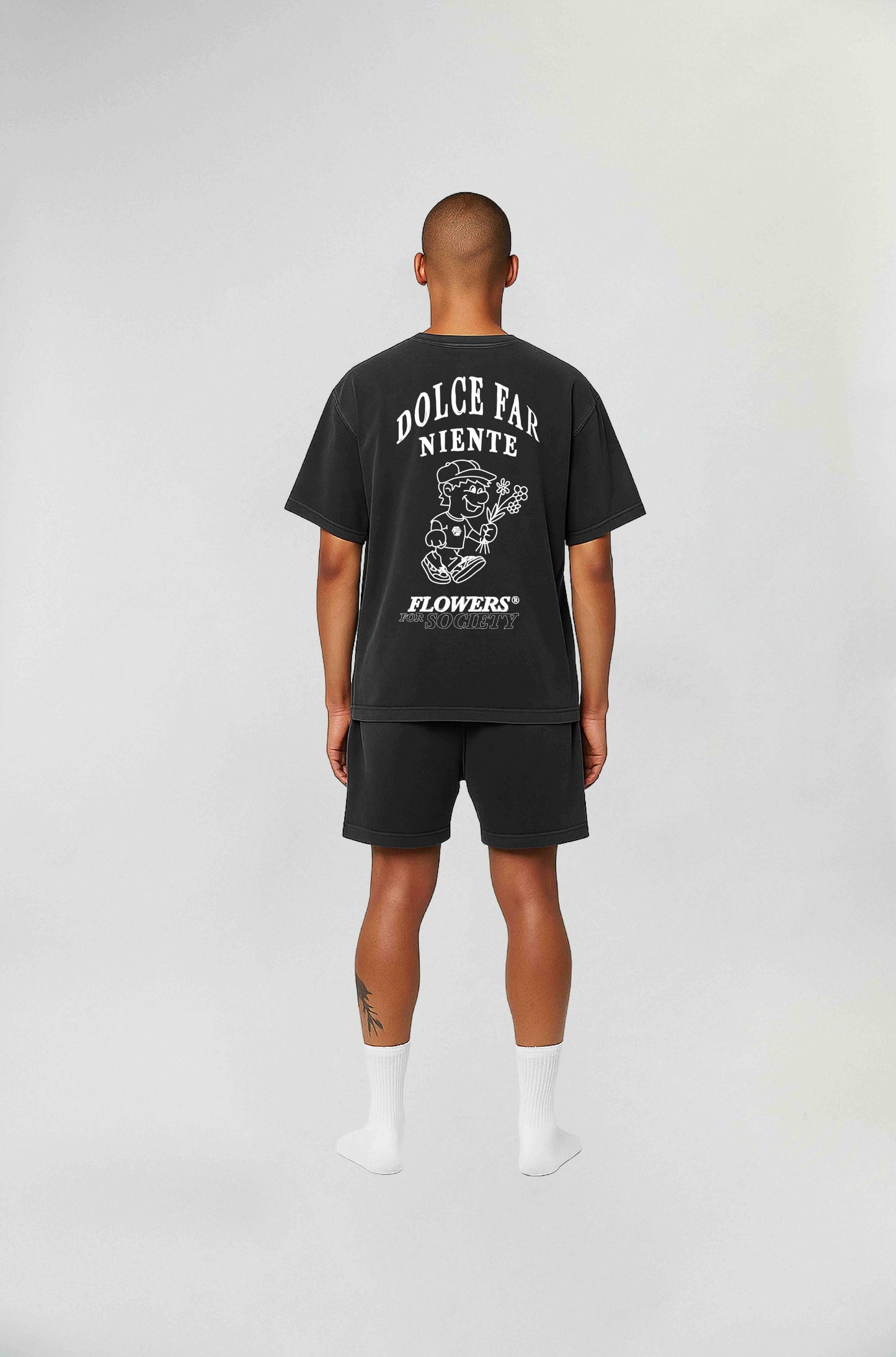 FLOWER BOY T SHIRT VINTAGE BLACK/ SENSE WHITE