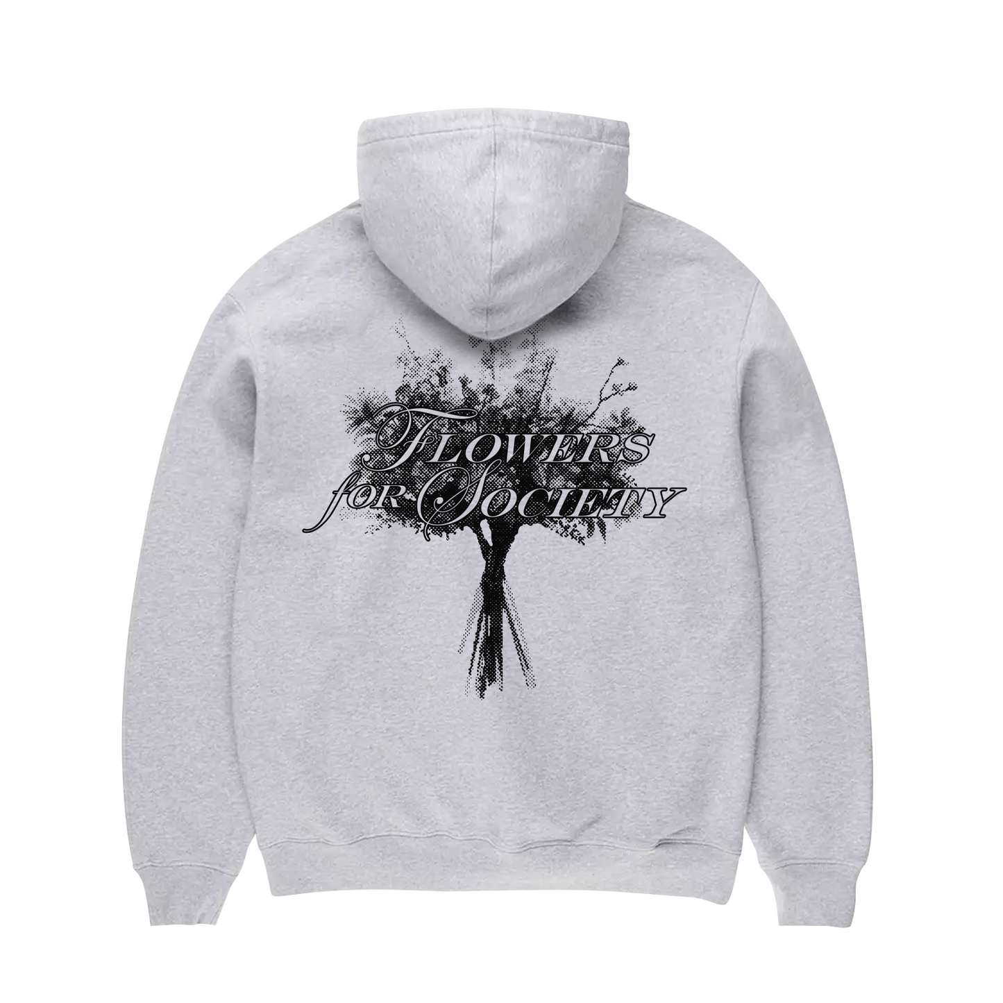 Flowers for Society bouquet hoodie grey back view