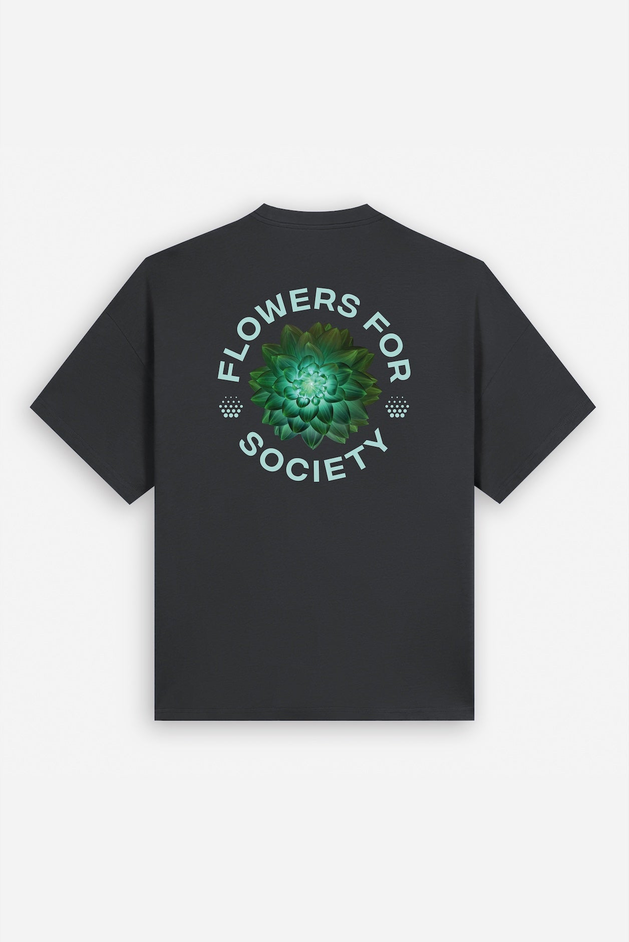 flowers for society mockup dahlia back view black green