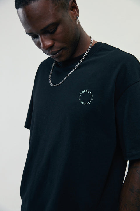 DAHLIA DAY TSHIRT - BLACK/GREEN