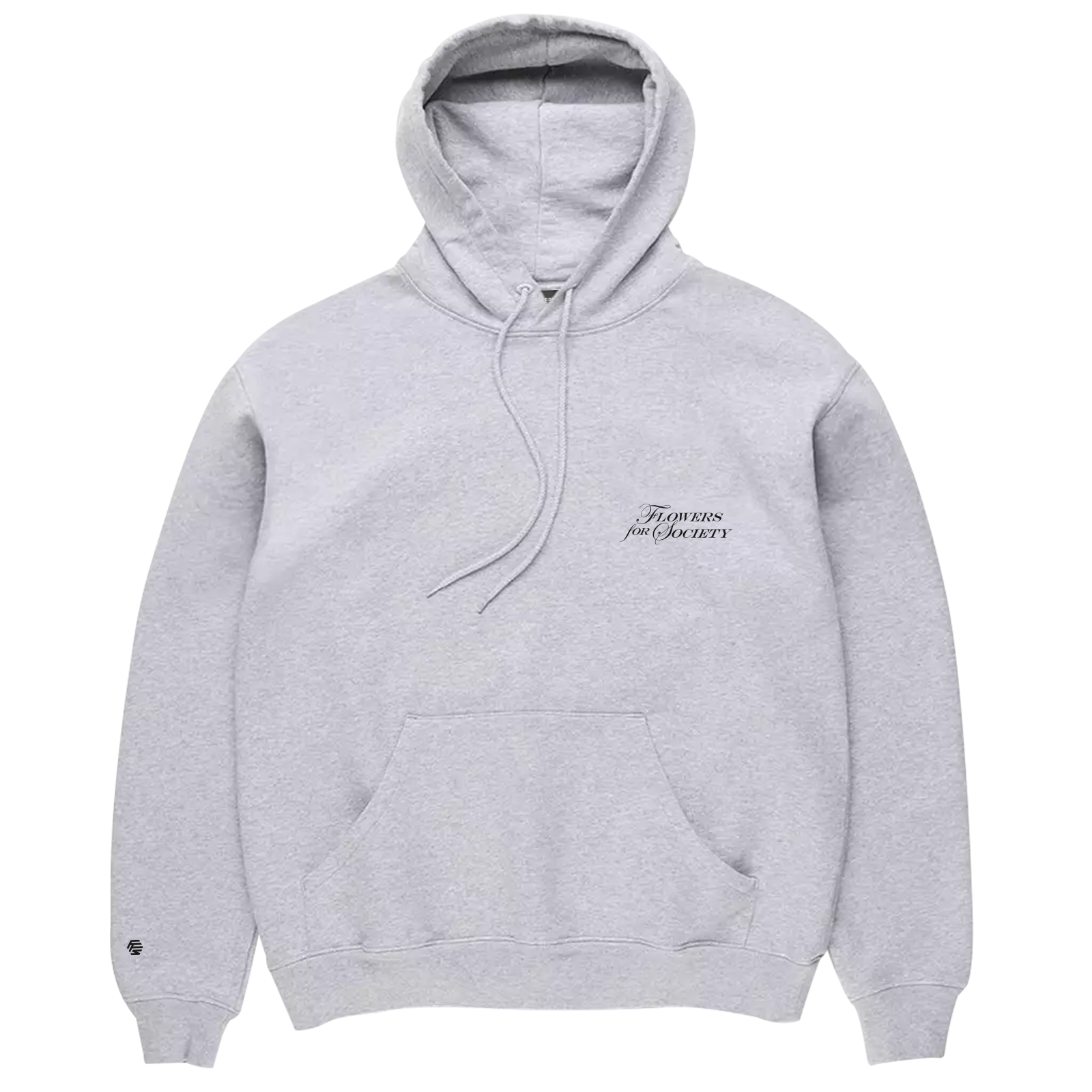 Flowers for Society bouquet hoodie grey front view