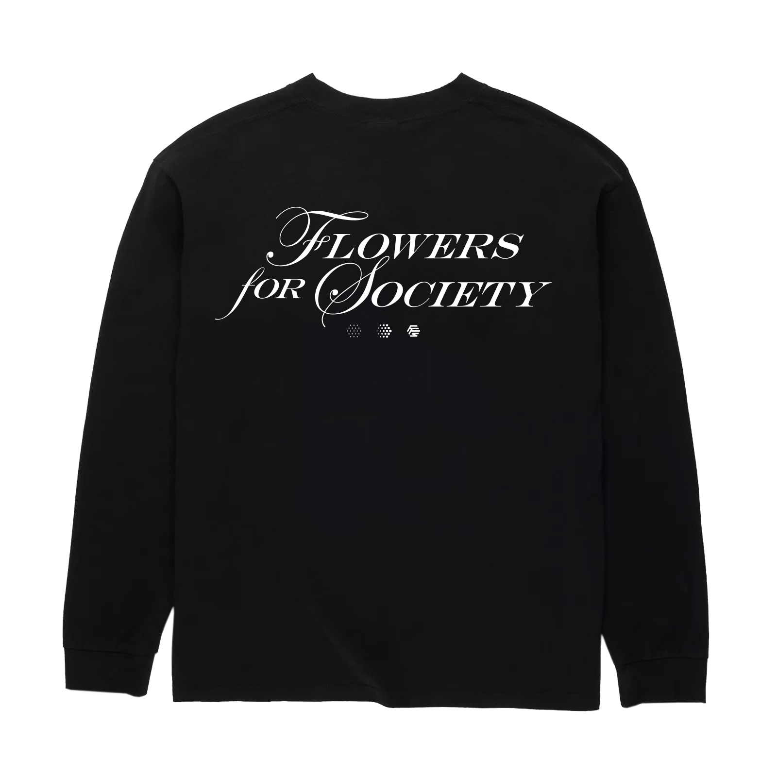 Flowers for Society bouquet longsleeve T Shirt black back view