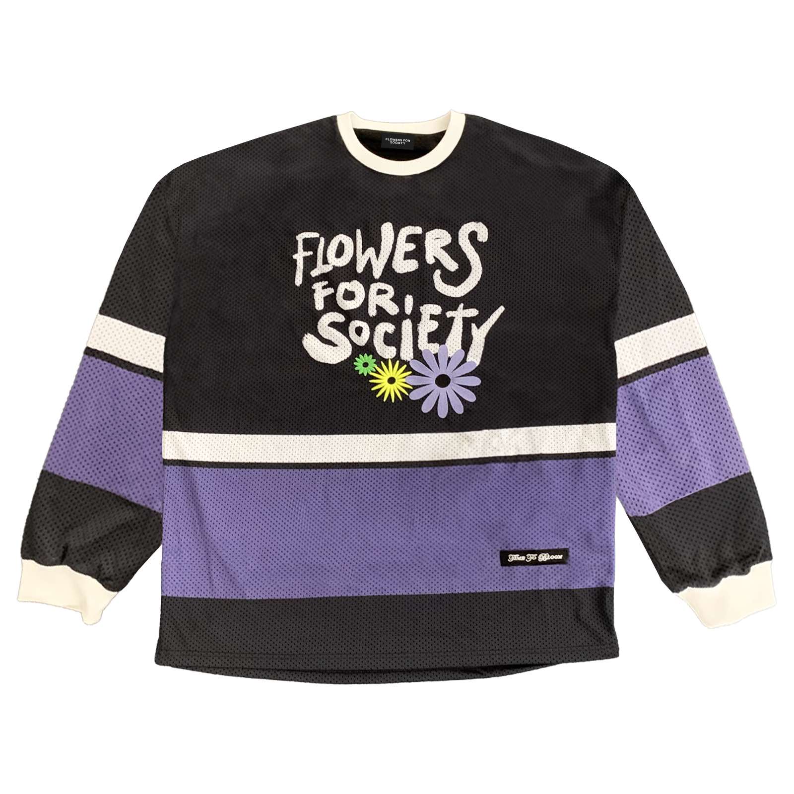 Flowers for Society flowers mesh jersey black purple front view