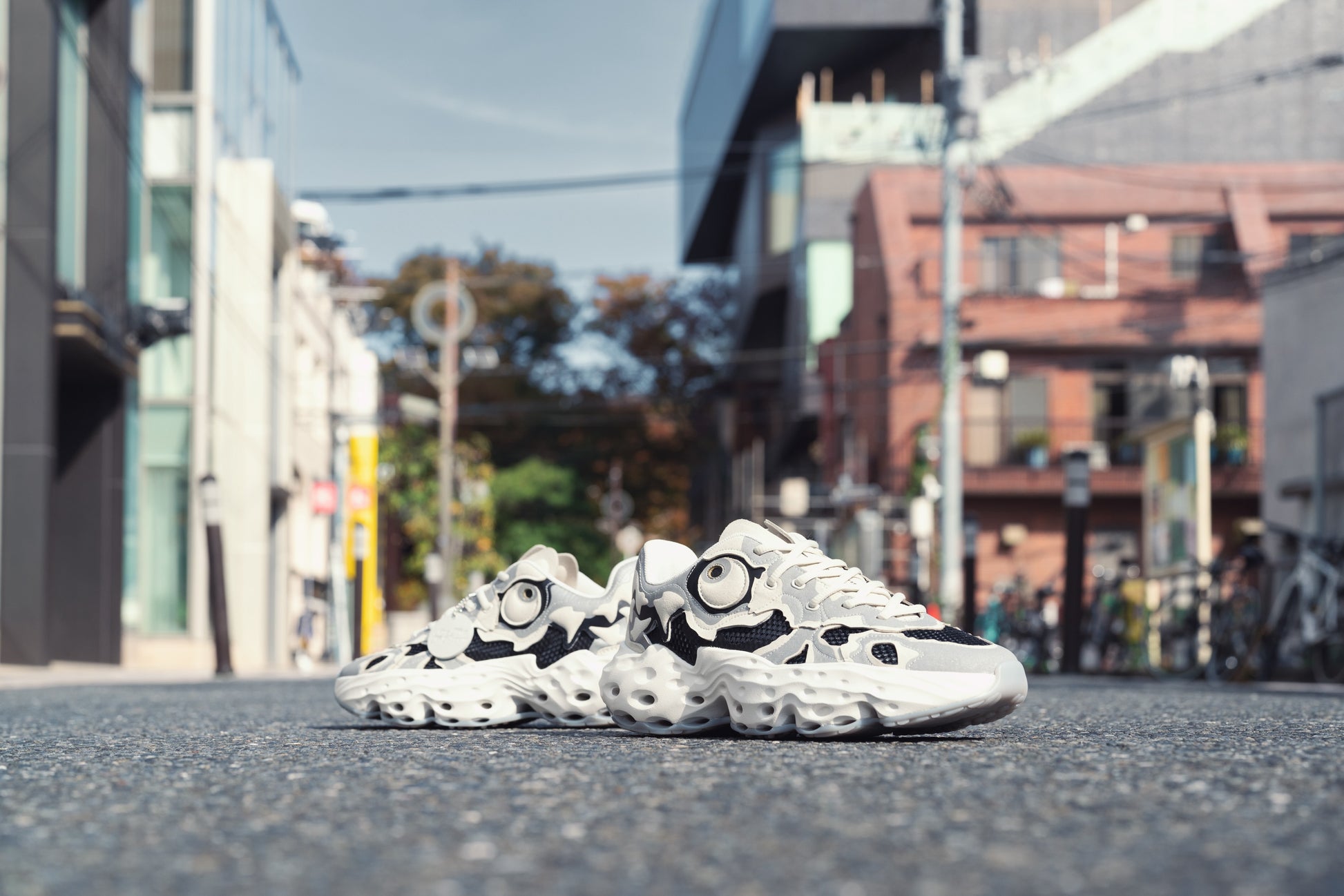 Flowers for Society Sneaker Seed.One Bone Dragon collaboration Oremob sideview on the street in japan